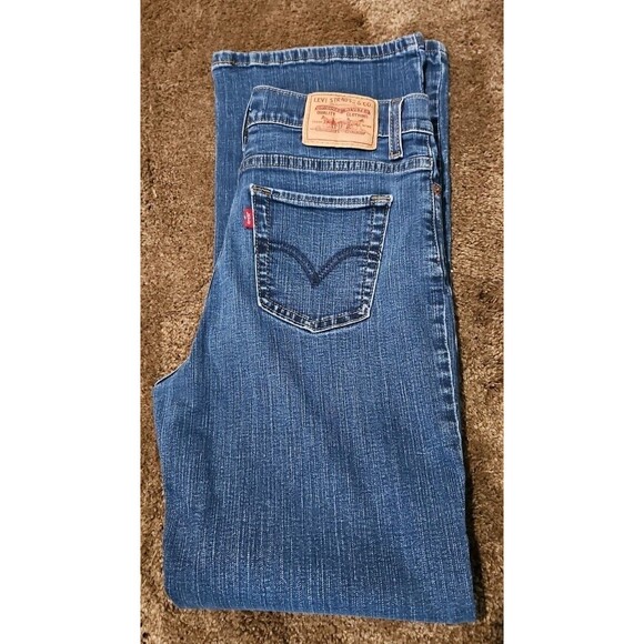 Vintage Levi's 512 Blue Denim Perfectly Slimming Boot Cut Jeans 6 28x30 Midrise - Picture 1 of 8